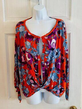 Free People Floral Button Up Top